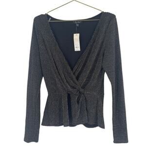 NWT Francesca’s Collections  Glitter Long Sleeve Top